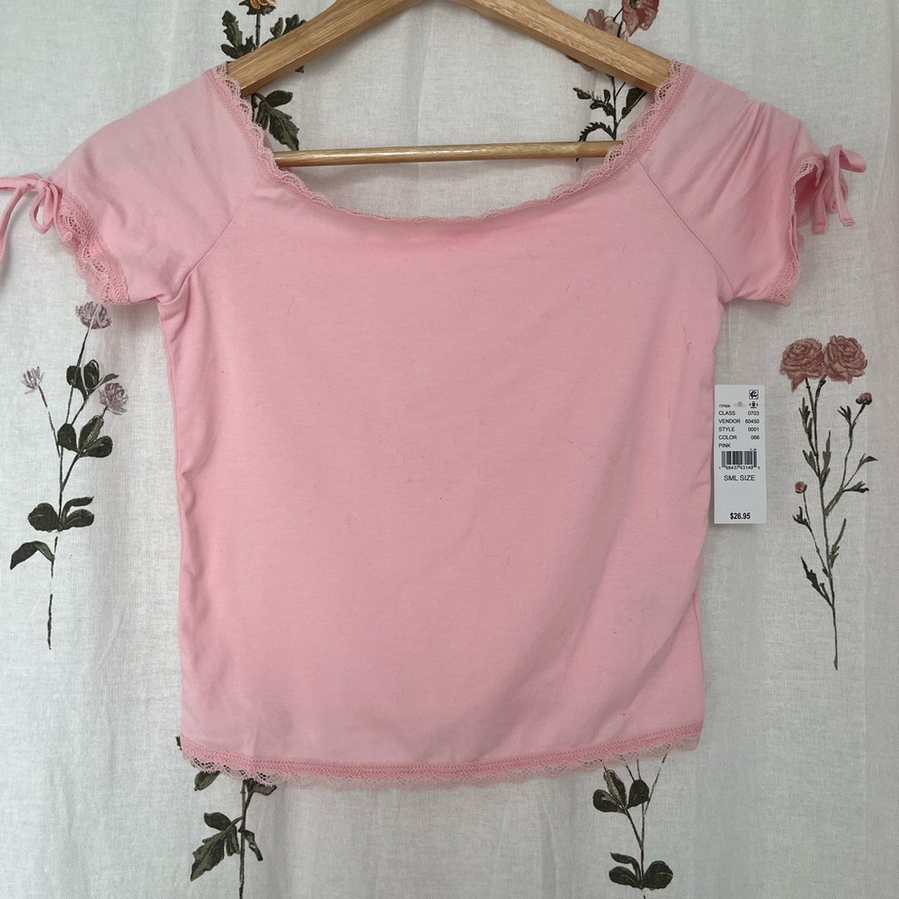Pink Off-Shoulder Women's Top